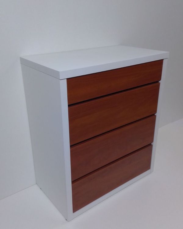 Комод  Анрат К 700 корпус белый, фасад яблоня локарно, ширина 70 см