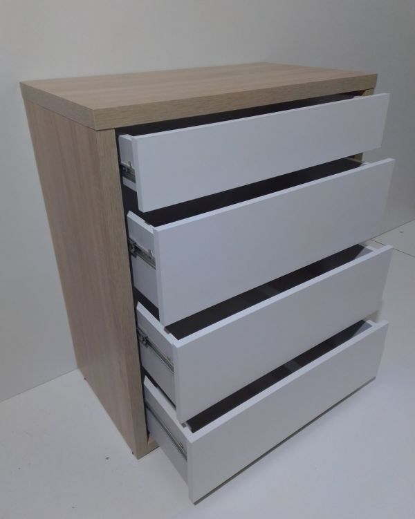 Комод  Анрат К 700 корпус-дуб сонома, фасад белый, ширина 70 см