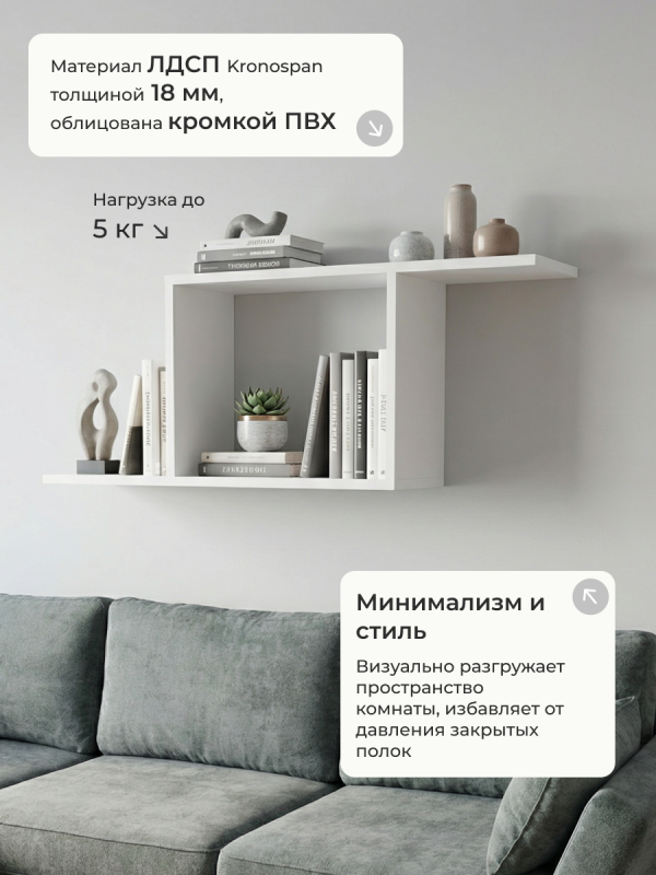 Полка навесная Анрат "Элана пнс80/22"