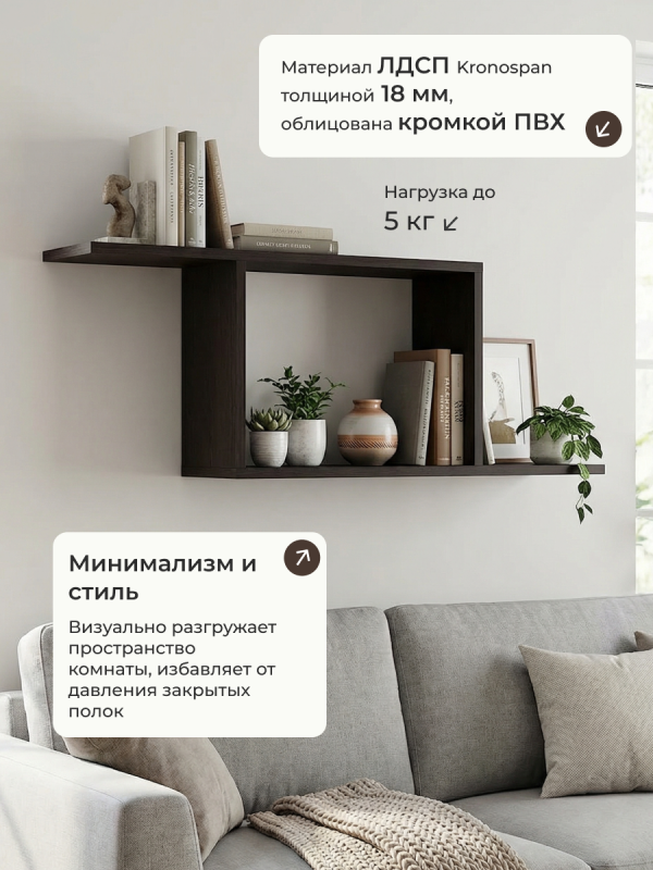 Полка навесная Анрат "Элана пнс80/22"