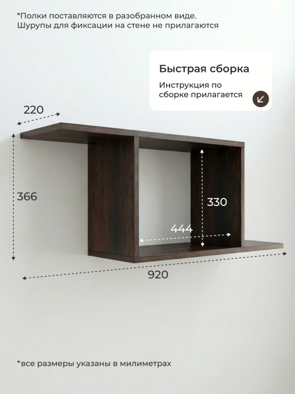 Полка навесная Анрат "Элана пнс70/22"