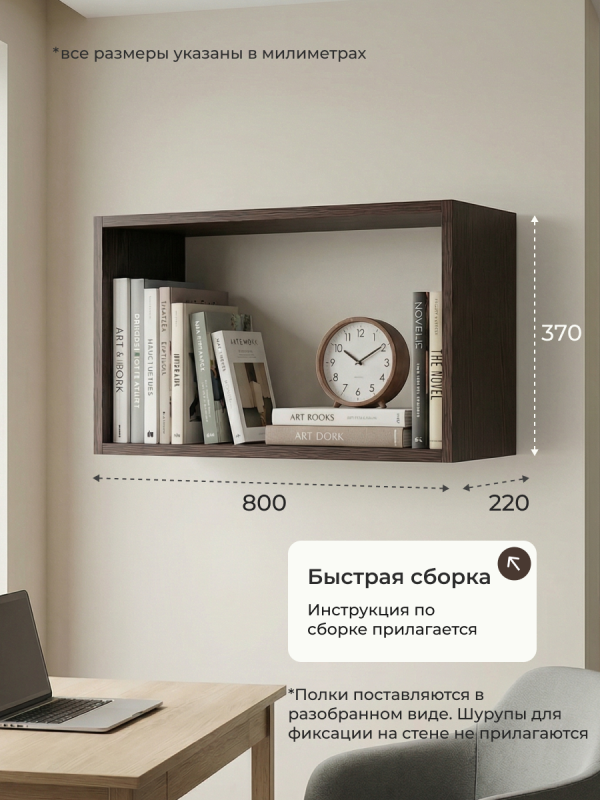 Полка навесная Анрат "Элана пнп 80"