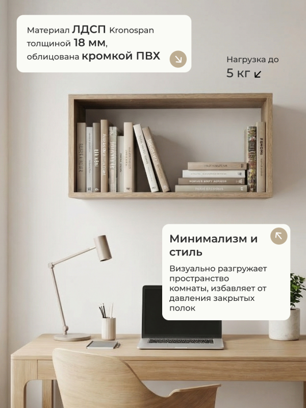 Полка навесная Анрат "Элана пнп 70"